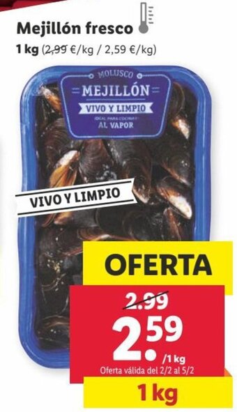 Lidl Mejillón Fresco oferta