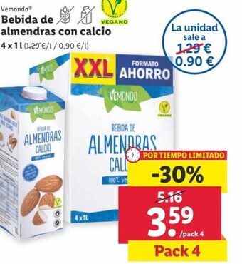 Lidl Bebida de Almendras Con Calcio oferta