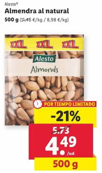 Lidl Almendra Al Natural oferta