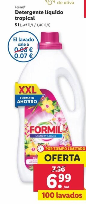 Lidl Detergente Líquido Tropical oferta