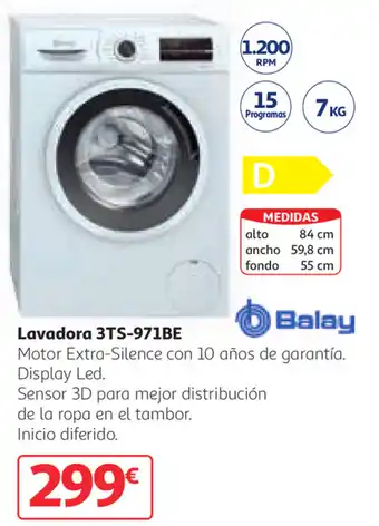 Alcampo Lavadora 3TS-971BE oferta