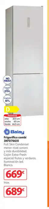 Alcampo Balay Frigorifico combi 3KFD766X1 oferta