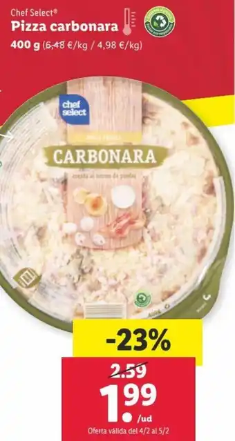 Lidl Pizza Carbonara oferta