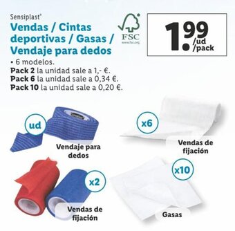 Lidl Vendas / Cintas Deportivas / Gasas / Vendaje Para Dedos oferta