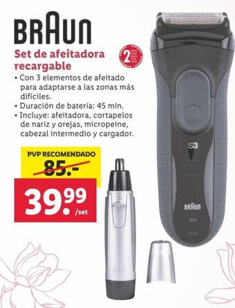 Lidl Set de Afeitadora Recargable oferta