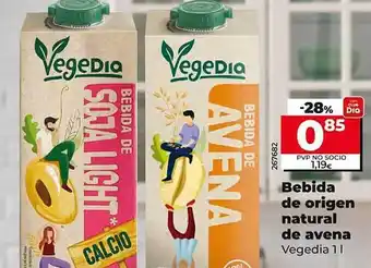 Dia Bebida de origen natural de avena vegedia oferta