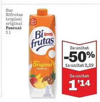 Sorli 2a unitat -50% suc bifrutas tropical original pascual oferta