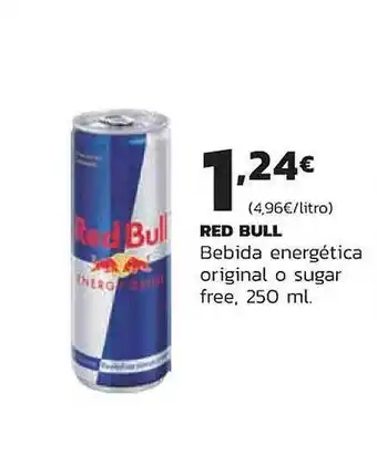 Supermercados Lupa Red bull bebida energética original o sugar free oferta