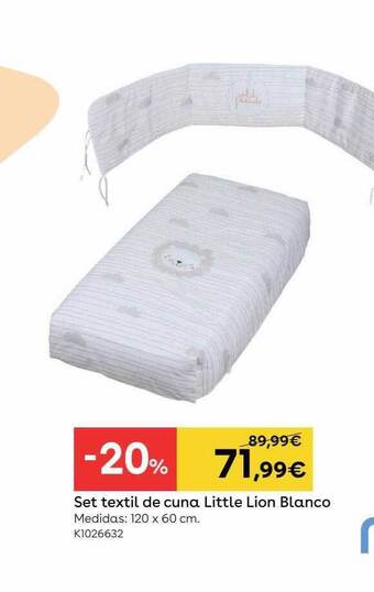 ToysRus Set textil de cuna little lion blanco oferta