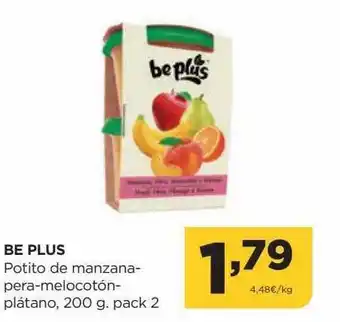 Alimerka Be plus potito de manzana-pera-melocotón-plátano, 200 g oferta