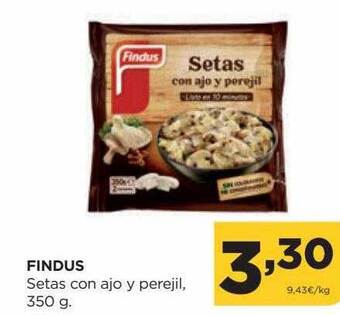 Alimerka Findus setas con ajo y perejil, 350 g oferta