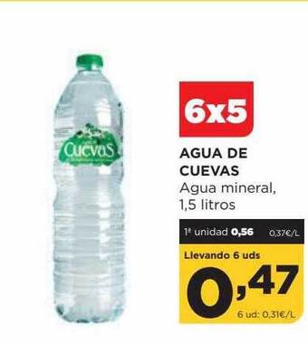 Alimerka Agua de cuevas agua mineral, 1,5 litros oferta