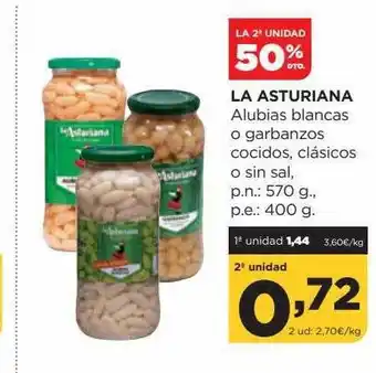 Alimerka La asturiana alubias blancas o garbanzos cocidos, clásicos o sin sal oferta