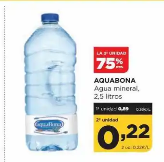 Alimerka Aquabona agua mineral, 2,5 litros oferta