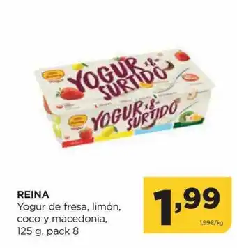 Alimerka Reina yogur de fresa, limón, coco y macedonia, 125 g oferta