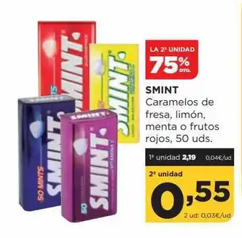 Alimerka Smint caramelos de fresa, limón, menta o frutos rojos, 50 uds. oferta