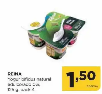 Alimerka Reina yogurt bifidus natural edulcorado 0%, 125 g oferta