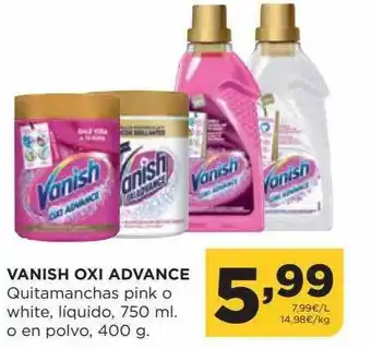 Alimerka Vanish oxi advance quitamanchas pink o white líquido o en polvo oferta