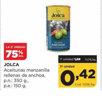 Alimerka Jolca aceitunas manzanilla rellenas de anchoa oferta