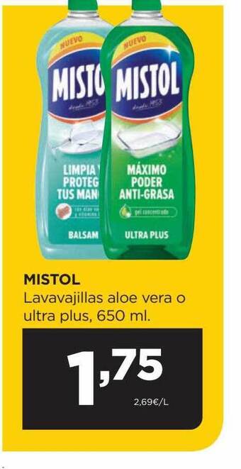 Alimerka Mistol lavavajillas aloe vera o ultra plus oferta