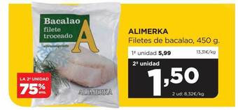 Alimerka Alimerka filetes de bacalao, 450 g oferta