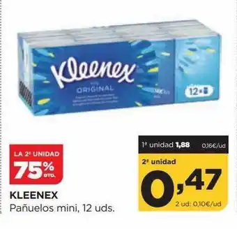 Alimerka La 2a unidad 75% kleenex pañuelos mini, 12 oferta