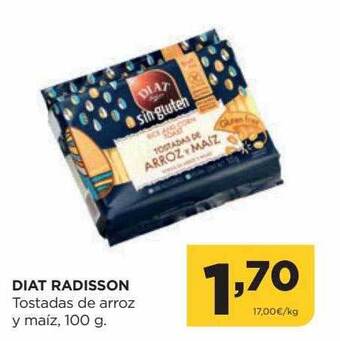 Alimerka Diat radisson tostadas de arroz y maíz, 100 g oferta