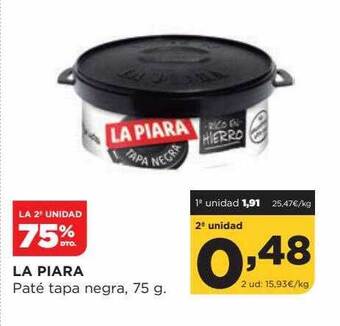 Alimerka La piara paté tapa negra, 75 g oferta