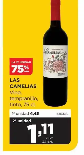 Alimerka La 2a unidad 75% dto. las camelias vino tempranillo tinto oferta
