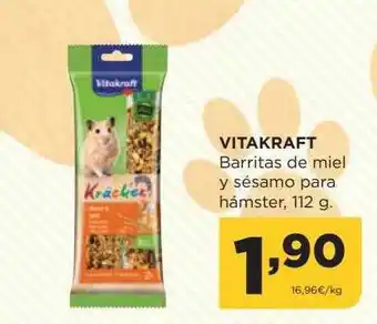 Alimerka Vitakraft barritas de miel y sésamo para hámster oferta