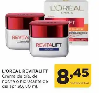 Alimerka L'oreal reviatalift creme de día, de noche o hidratante de días spf oferta