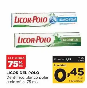 Alimerka La 2a unidad 75% dto licor del polo dentifrico blanco polar o clorofila oferta