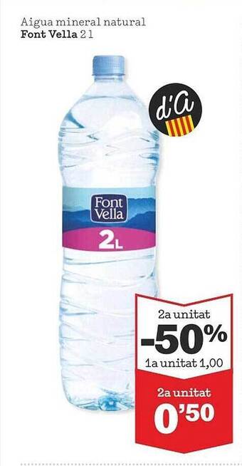 Sorli 2a unitat -50% aigua mineral natural font vella oferta