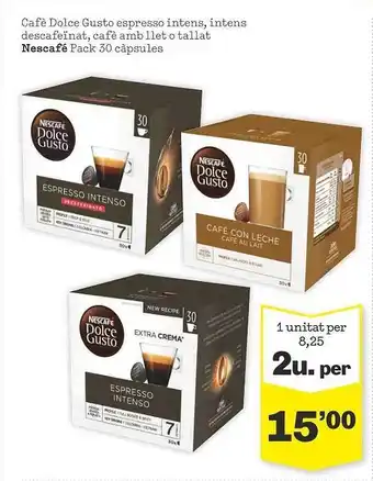 Sorli Cafè dolce gusto espresso intens intens descafeïnat cafè amb llet o tallat nescafé oferta