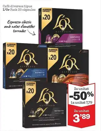 Sorli 2a unitat -50% cafè diversos tipus l'or oferta