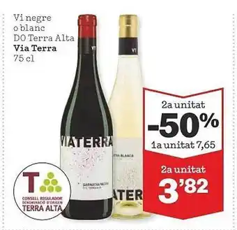 Sorli 2a unitat -50% vi negre o blanc do terra alta via terra oferta