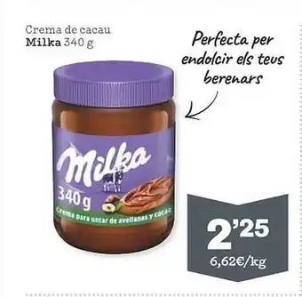 Sorli Crema de cacau milka oferta