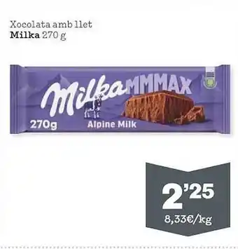 Sorli Xocolata amb llet milka oferta