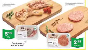 Sorli Cuixes de pollastre per a la brasa hamburguesa de pollastre pack 2 oferta