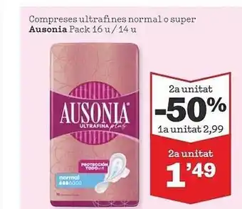 Sorli 2a unitat -50% compreses ultrafines normal o super ausonia oferta
