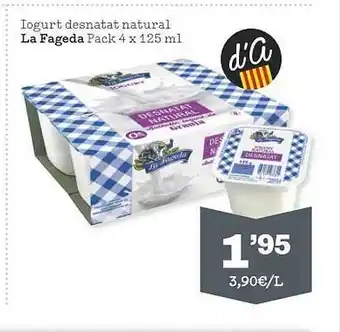 Sorli Iogurt desnatat natural la fageda oferta