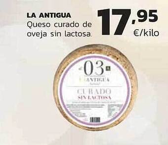Supermercados Lupa La antigua queso curado de oveja sin lactosa oferta