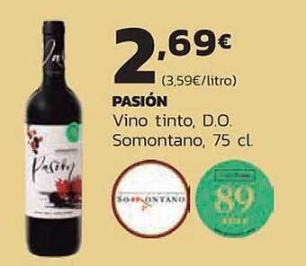 Supermercados Lupa Pasión vino tinto d.o. somontano oferta
