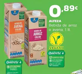 Supermercados Lupa Alteza bebida de arroz o avena oferta