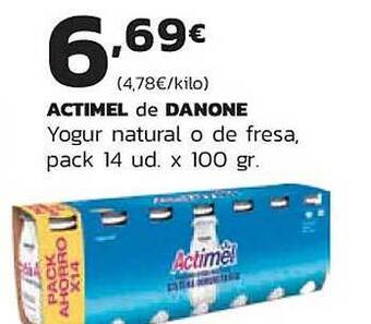 Supermercados Lupa Actimel de danone yogur natural o de fresa oferta