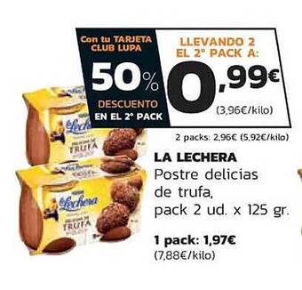 Supermercados Lupa La lechera postre delicias de trufa oferta