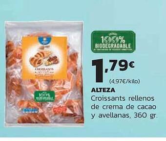 Supermercados Lupa Alteza croissants rellenos de crema de cacao y avellanas oferta