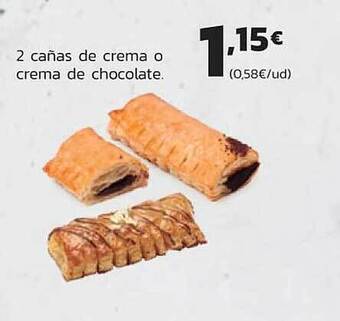 Supermercados Lupa 2 cañas de crema o crema de chocolate oferta