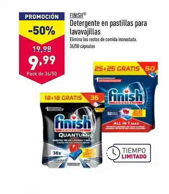 ALDI Finish detergente en pastillas para lavavajillas oferta