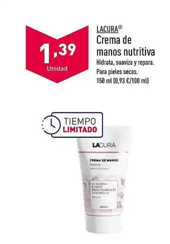 ALDI Lacura crema de manos nutritiva oferta
